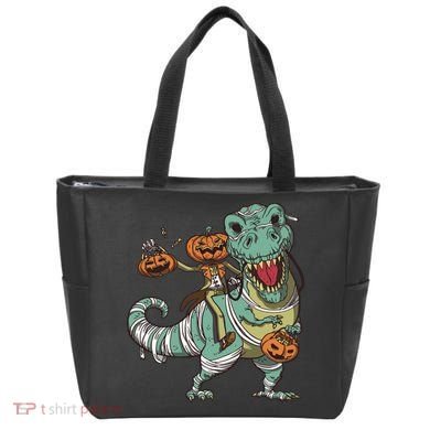 Jack O Lantern Riding T Rex Tote Bag