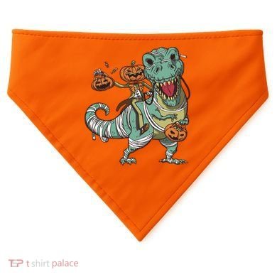 Jack O Lantern Riding T Rex USA-Made Doggie Bandana