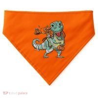 Jack O Lantern Riding T Rex USA-Made Doggie Bandana thumb 0