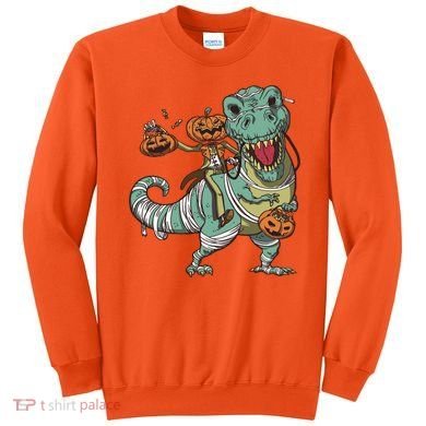 Jack O Lantern Riding T Rex Sweatshirt