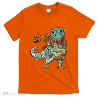 Jack O Lantern Riding T Rex T-Shirt thumb 0