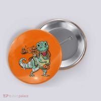 Jack O Lantern Riding T Rex Button thumb 0