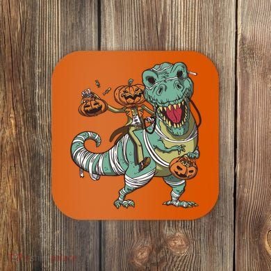 Jack O Lantern Riding T Rex Coaster