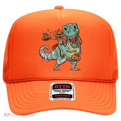 Jack O Lantern Riding T Rex Hat