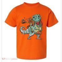 Jack O Lantern Riding T Rex Toddler T-Shirt thumb 0