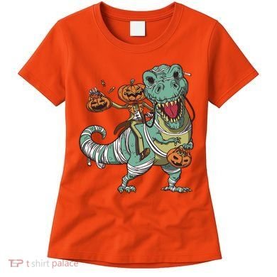 Jack O Lantern Riding T Rex Women's T-Shirt