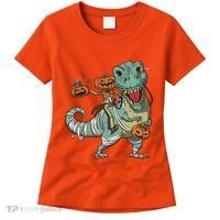 Jack O Lantern Riding T Rex Women's T-Shirt thumb 0