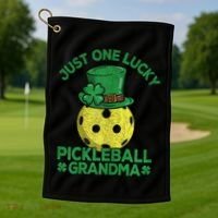 Just One Lucky Pickleball Grandma St Patricks Day Golf Towel thumb 1