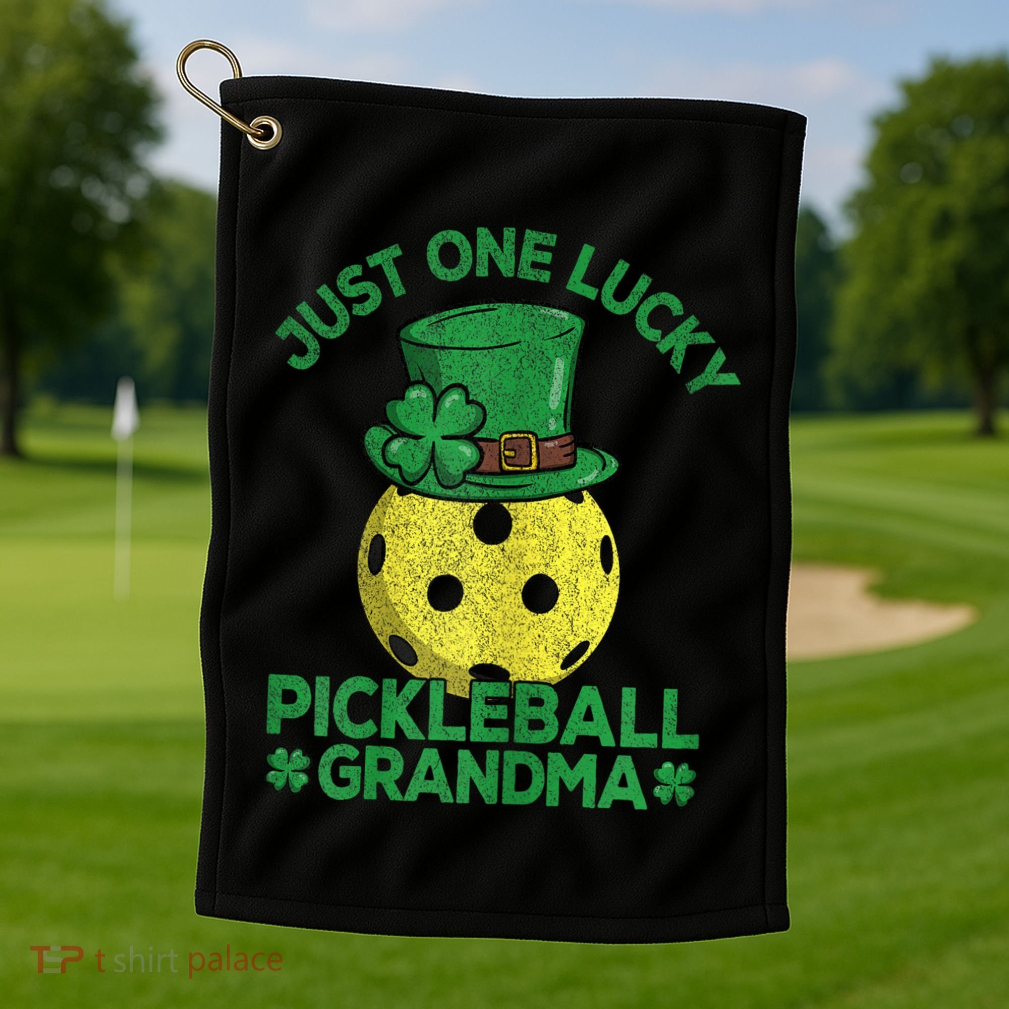 Just One Lucky Pickleball Grandma St Patricks Day Golf Towel
