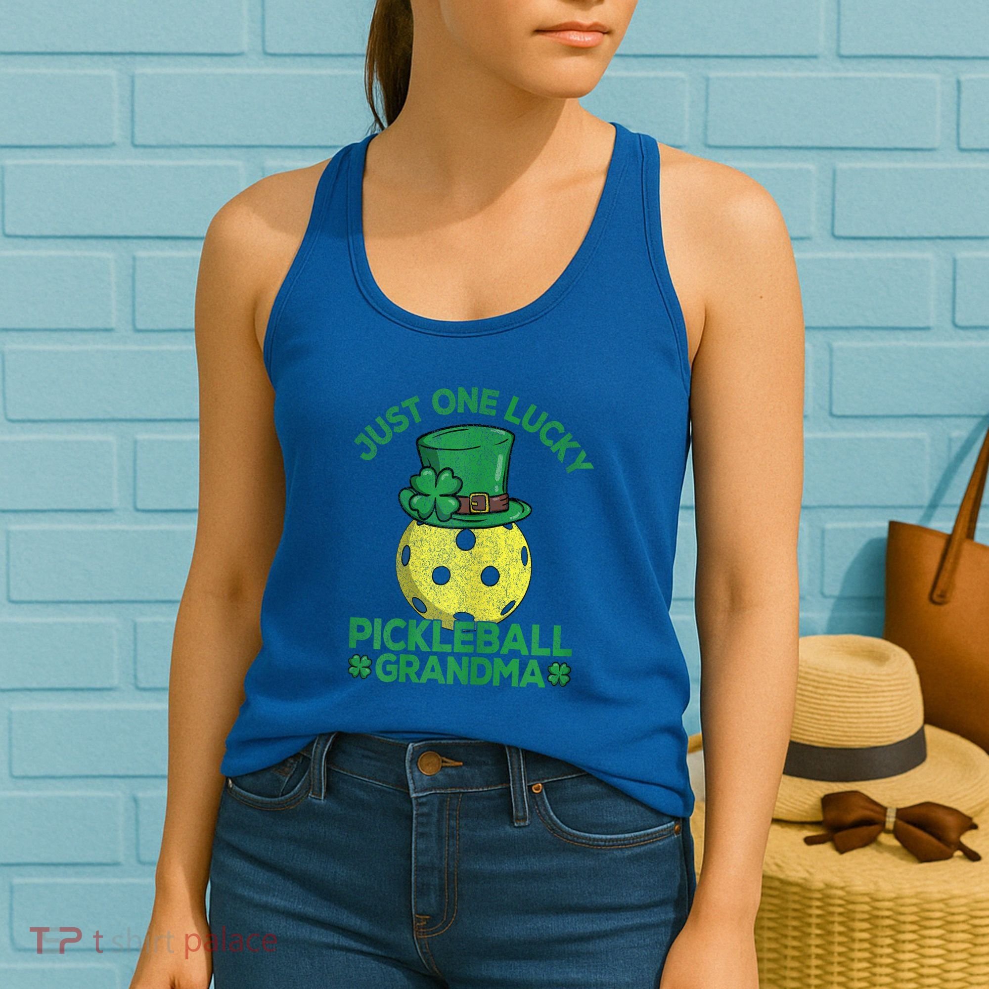 Just One Lucky Pickleball Grandma St Patricks Day Women's Tank Top