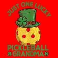 Just One Lucky Pickleball Grandma St Patricks Day Santa Hat thumb 1
