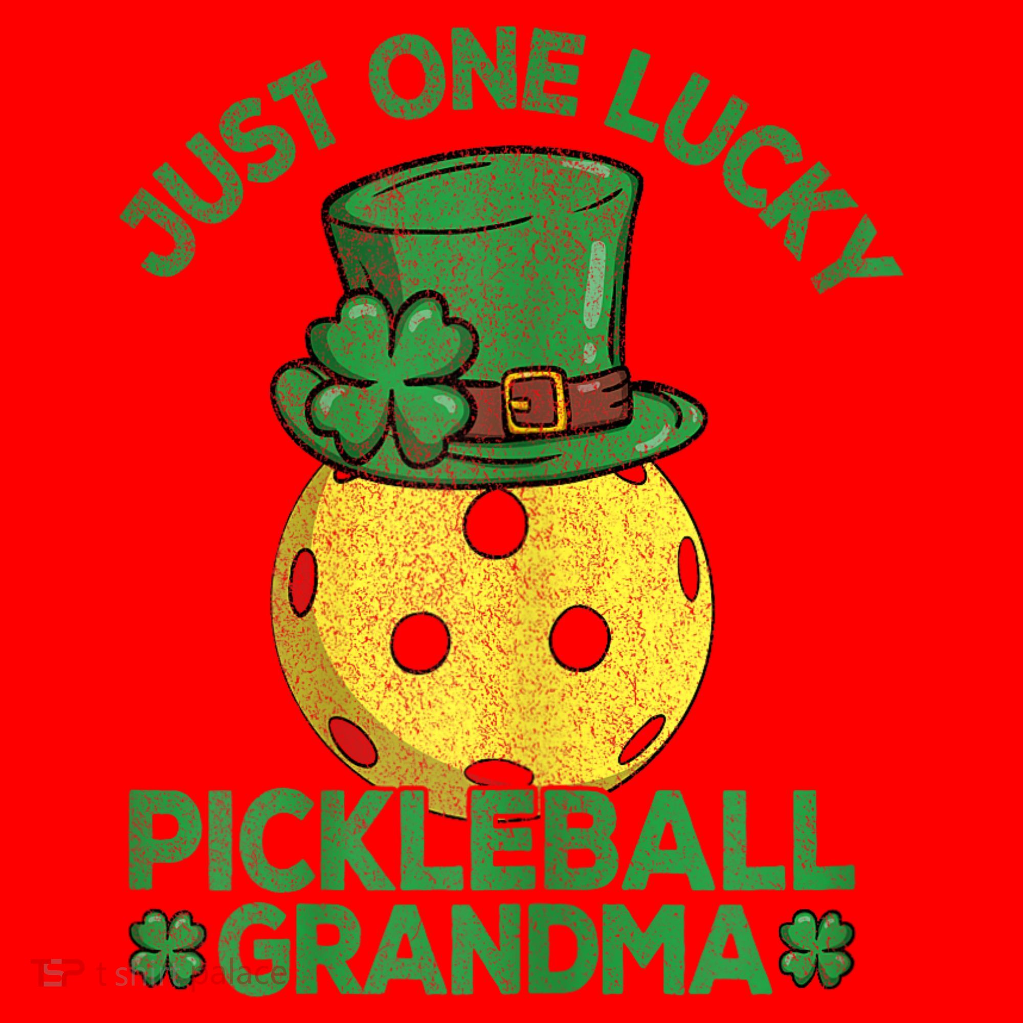 Just One Lucky Pickleball Grandma St Patricks Day Santa Hat