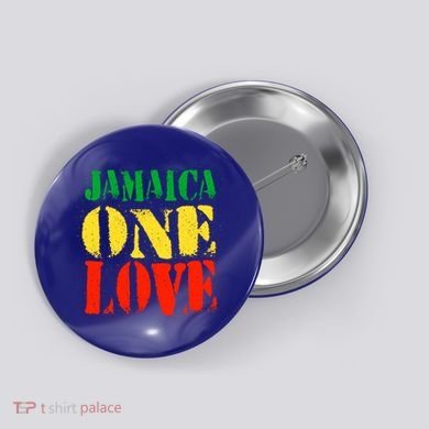 Jamaica One Love Unisex Great Gift Rasta Colors Reggae Button