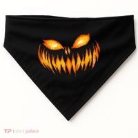 Jack O Lantern Scary Carved Pumpkin Face Halloween USA-Made Doggie Bandana thumb 0