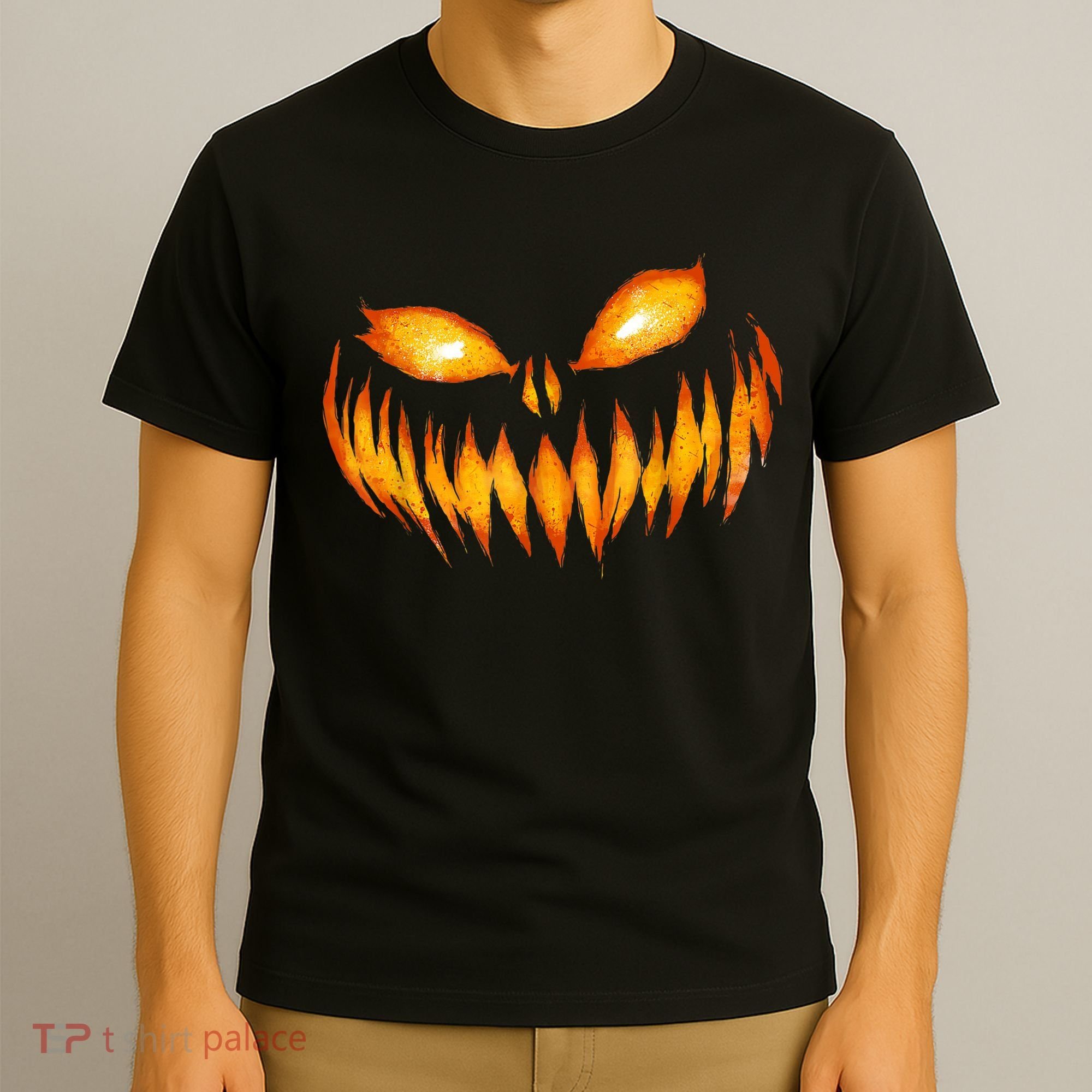 Jack O Lantern Scary Carved Pumpkin Face Halloween T-Shirt
