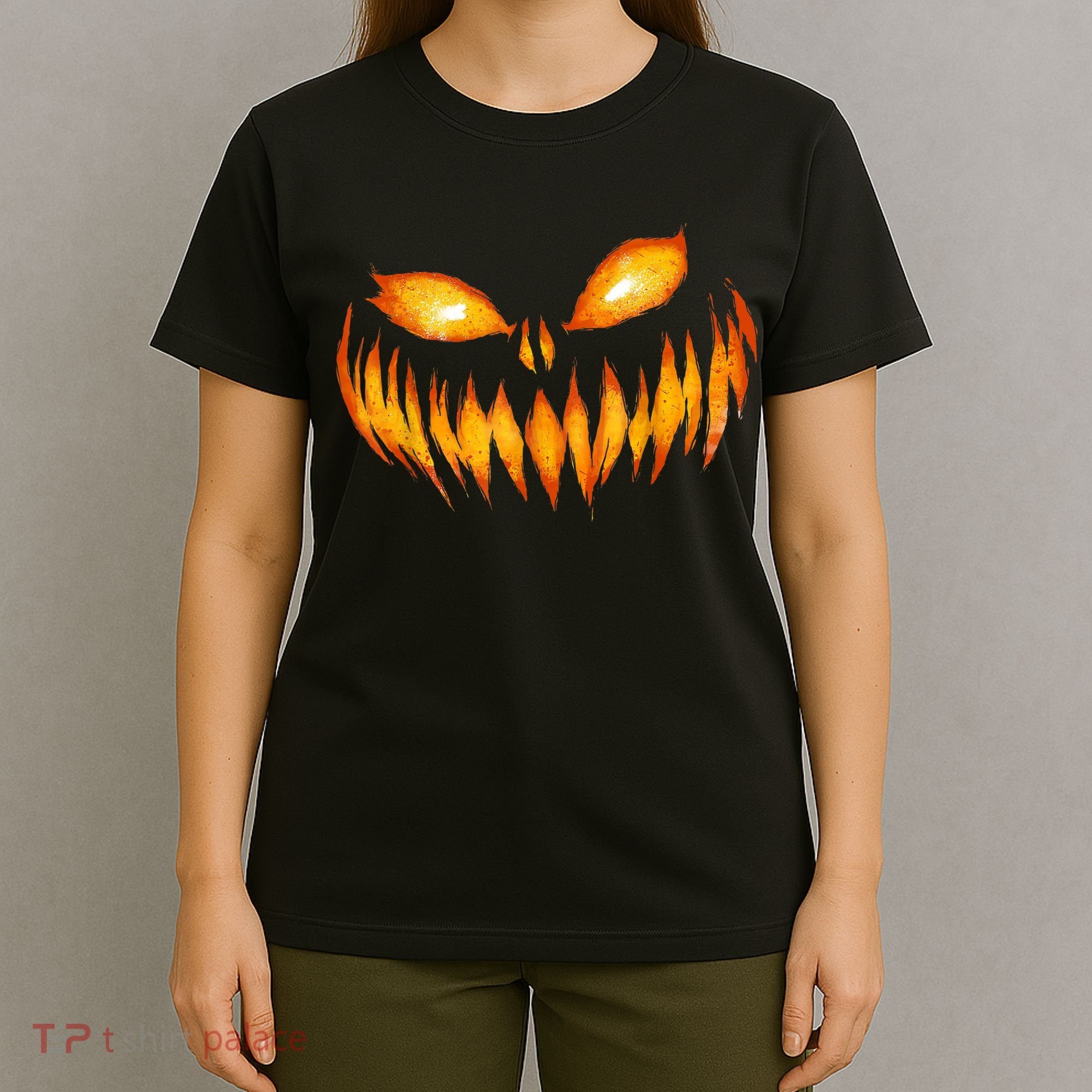 Jack O Lantern Scary Carved Pumpkin Face Halloween T-Shirt