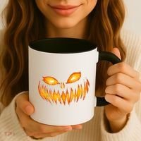 Jack O Lantern Scary Carved Pumpkin Face Halloween Coffee Mug thumb 3