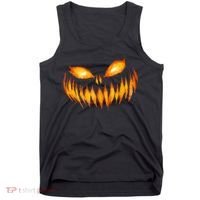 Jack O Lantern Scary Carved Pumpkin Face Halloween Tank Top thumb 0