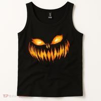 Jack O Lantern Scary Carved Pumpkin Face Halloween Tank Top thumb 2