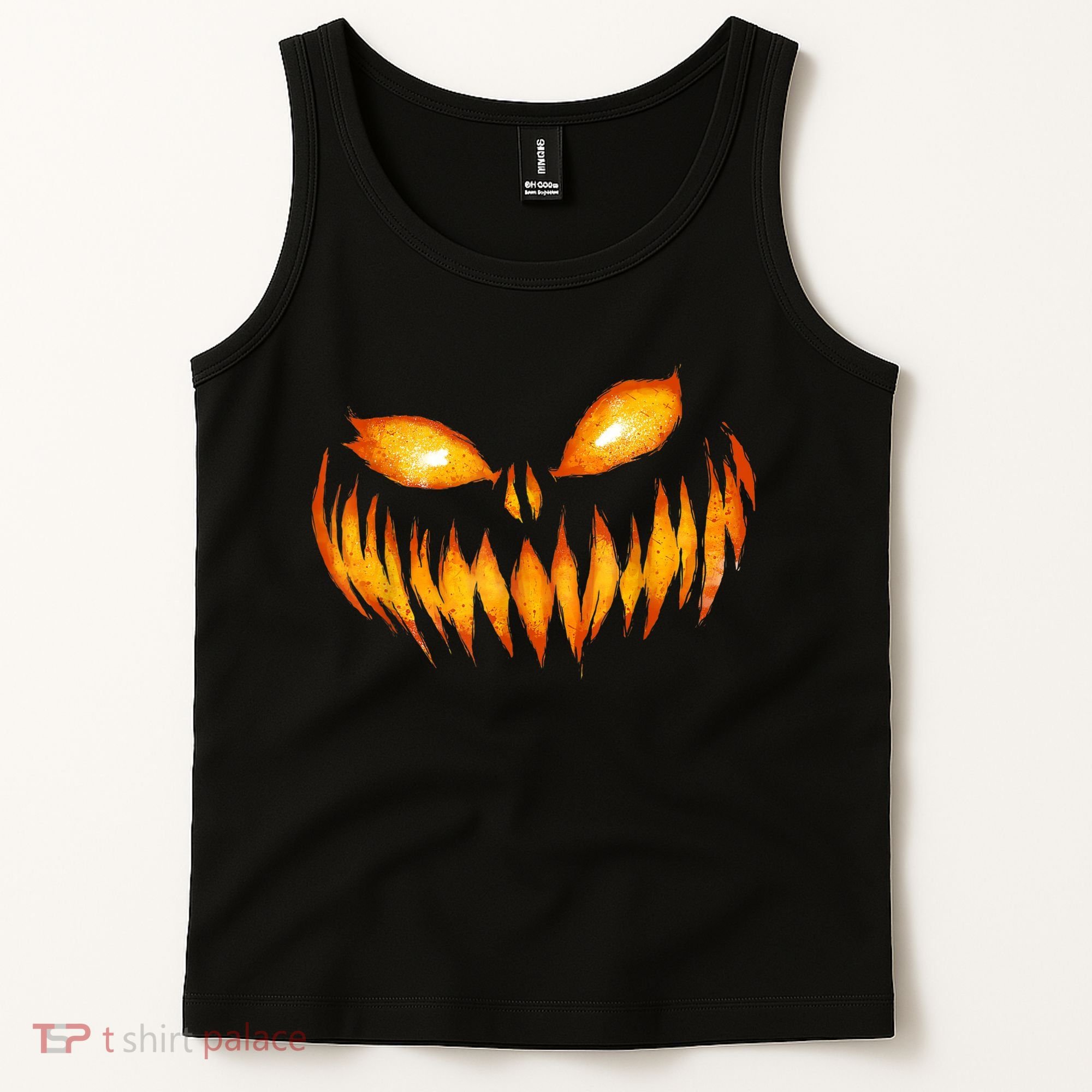 Jack O Lantern Scary Carved Pumpkin Face Halloween Tank Top