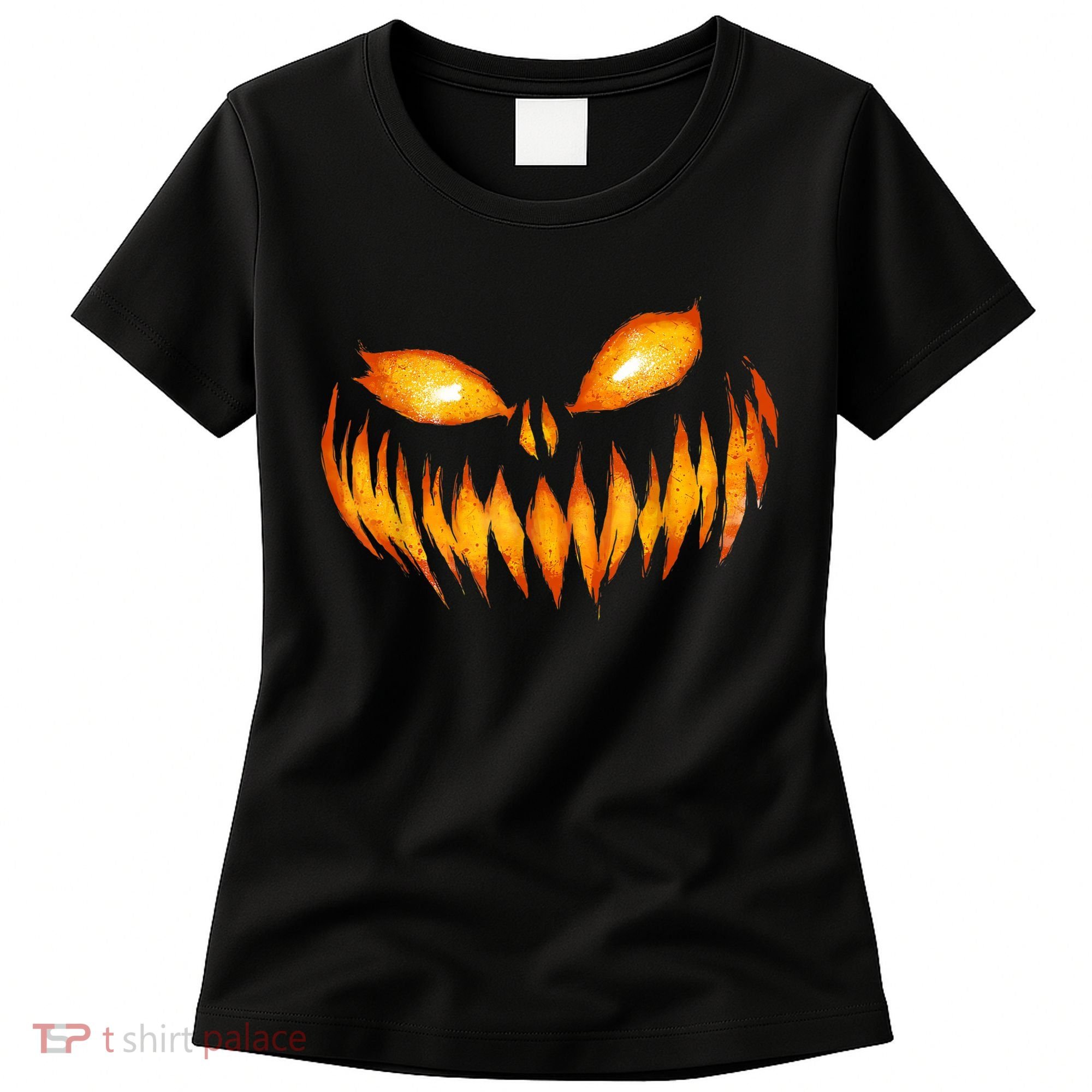 Jack O Lantern Scary Carved Pumpkin Face Halloween Women's T-Shirt