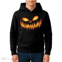 Jack O Lantern Scary Carved Pumpkin Face Halloween Kids Hoodie thumb 4