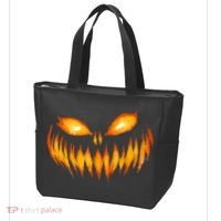 Jack O Lantern Scary Carved Pumpkin Face Halloween Tote Bag thumb 3