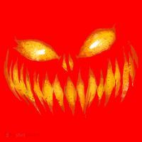 Jack O Lantern Scary Carved Pumpkin Face Halloween Santa Hat thumb 1