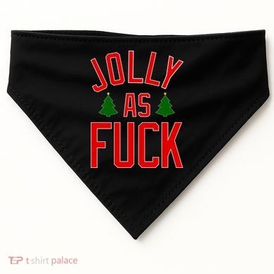 Jolly AF Funny Christmas USA-Made Doggie Bandana