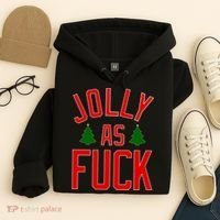 Jolly AF Funny Christmas Hoodie thumb 4