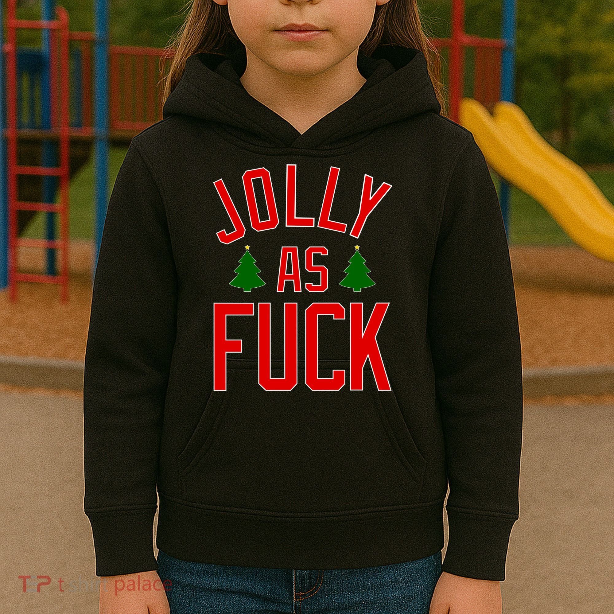 Jolly AF Funny Christmas Kids Hoodie