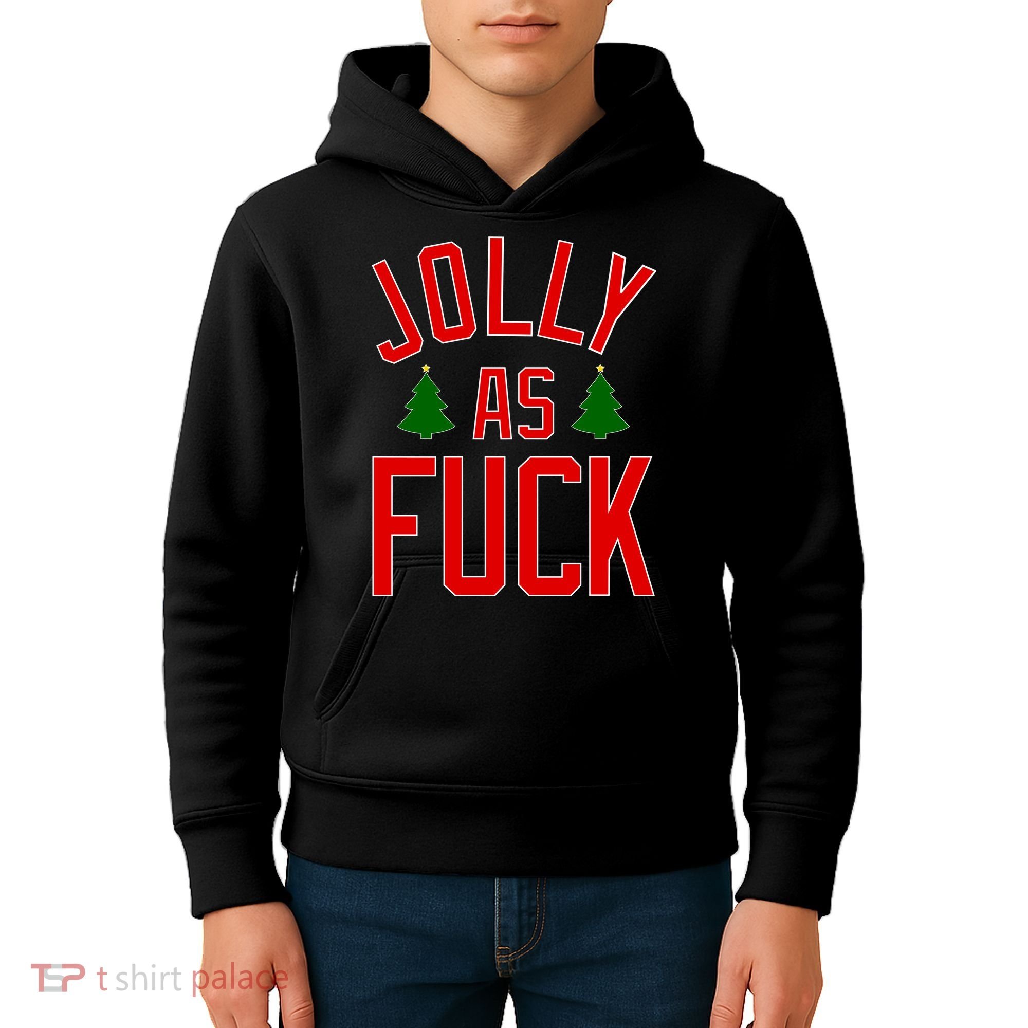Jolly AF Funny Christmas Kids Hoodie