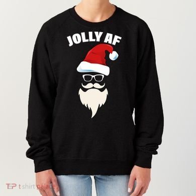 Jolly Af Hipster Santa Women's Sweatshirt