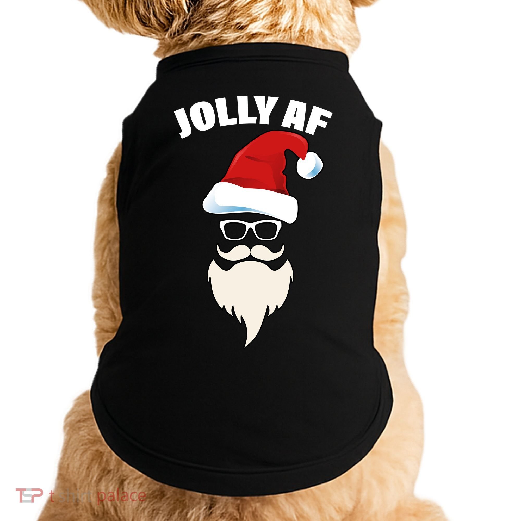 Jolly Af Hipster Santa Doggie Tank