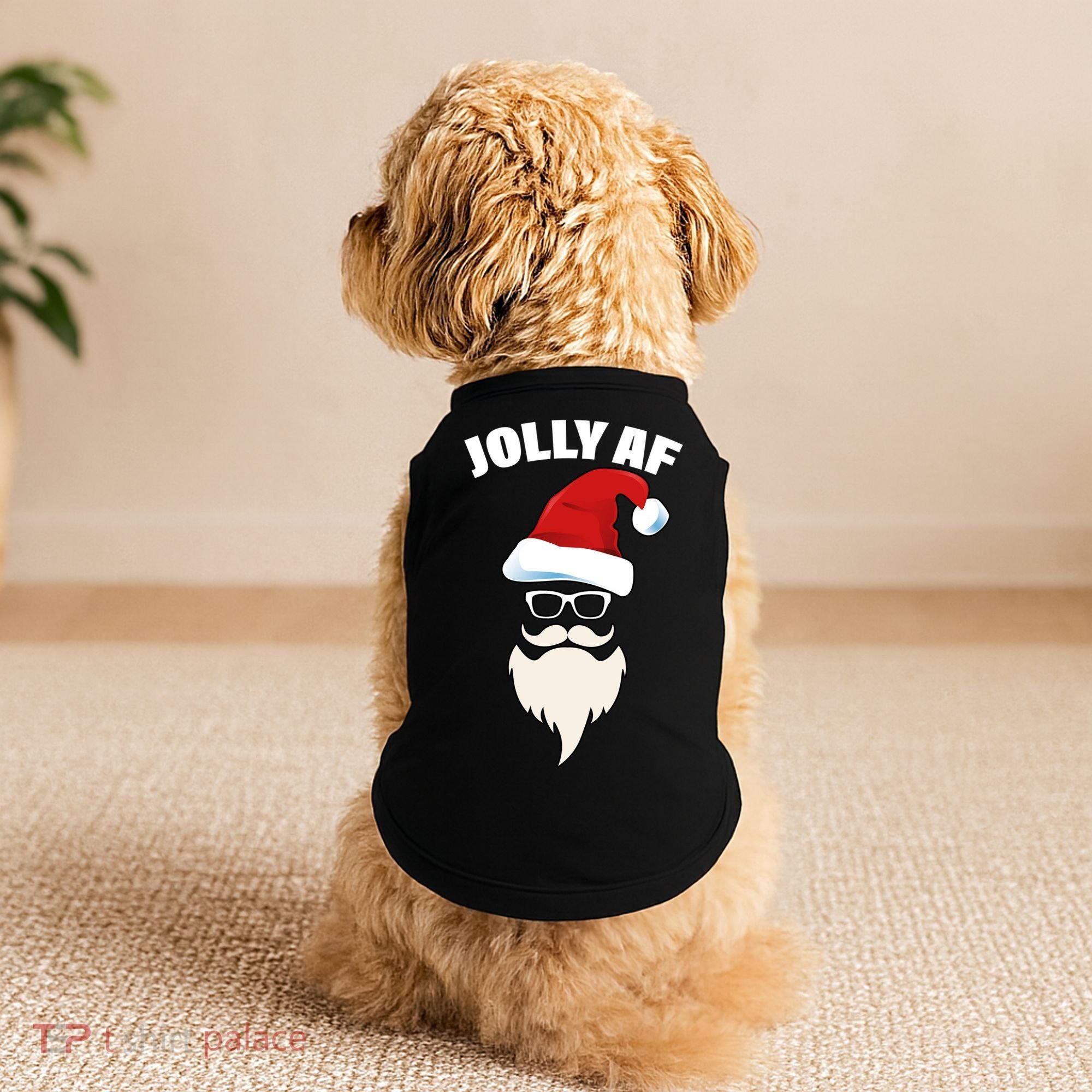 Jolly Af Hipster Santa Doggie Tank