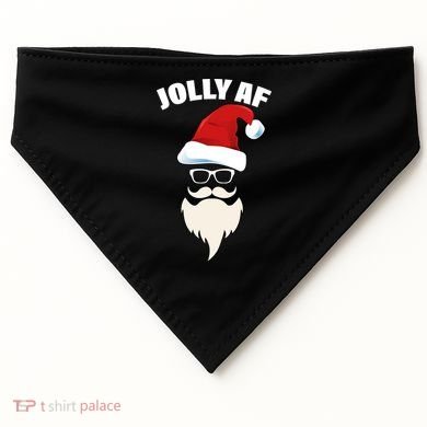 Jolly Af Hipster Santa USA-Made Doggie Bandana