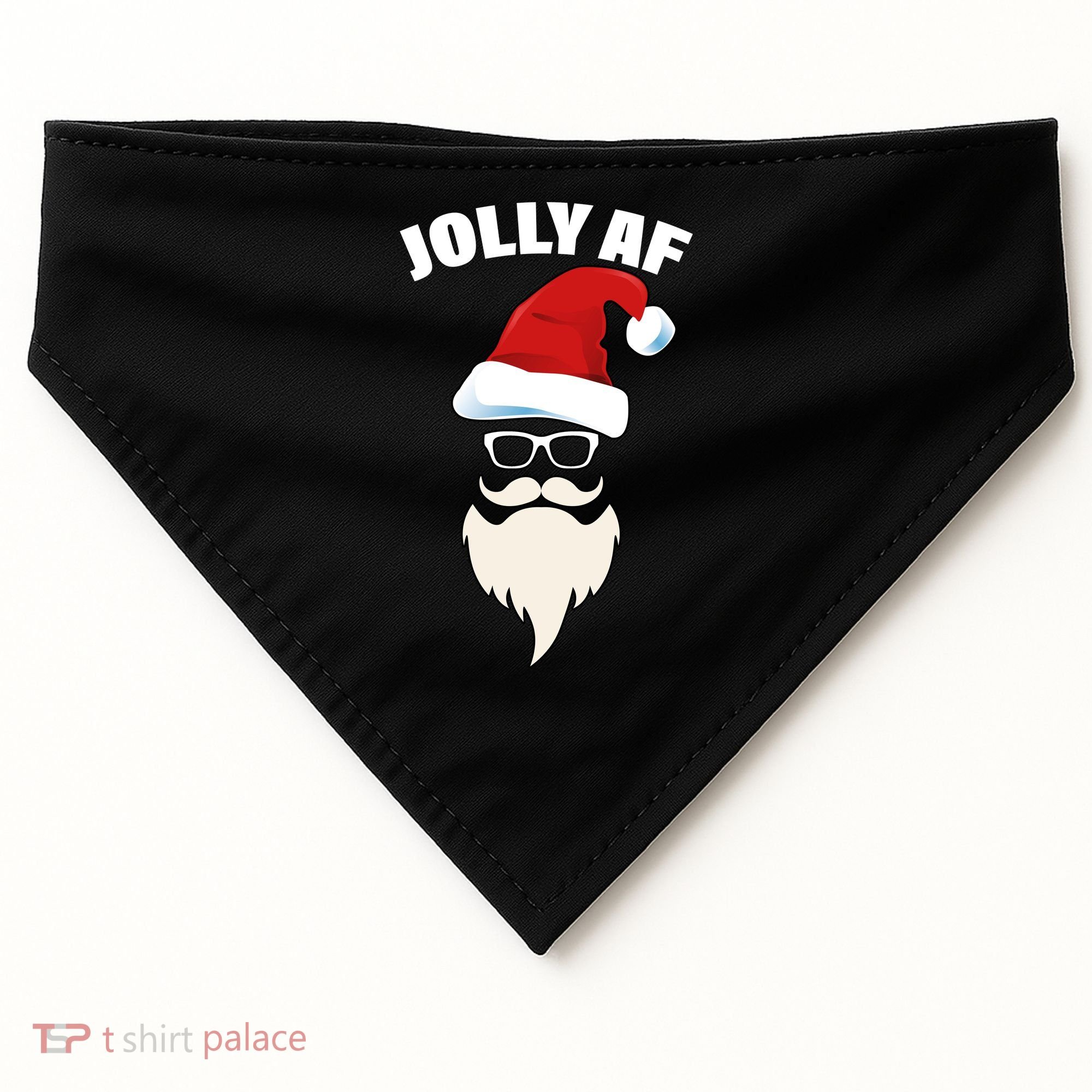 Jolly Af Hipster Santa USA-Made Doggie Bandana