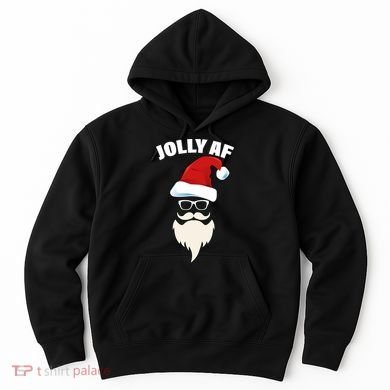 Jolly Af Hipster Santa Hoodie