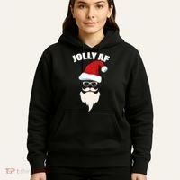 Jolly Af Hipster Santa Hoodie thumb 5