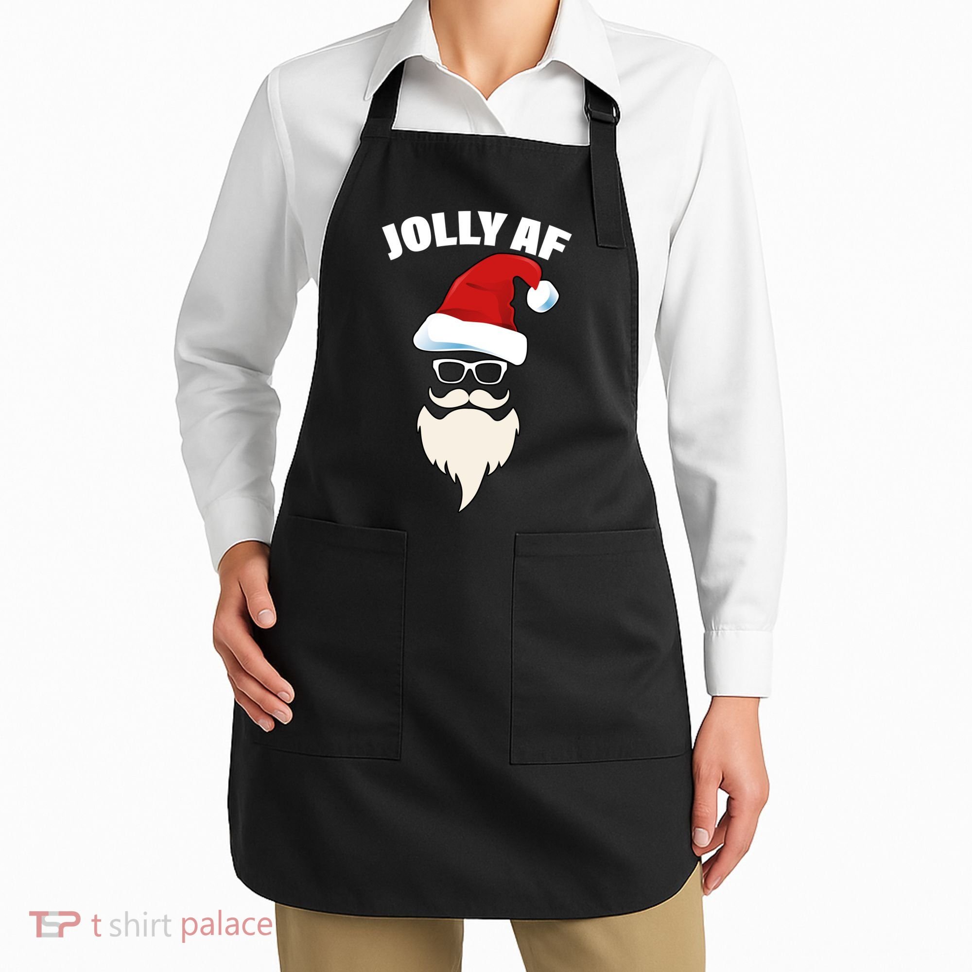 Jolly Af Hipster Santa Apron