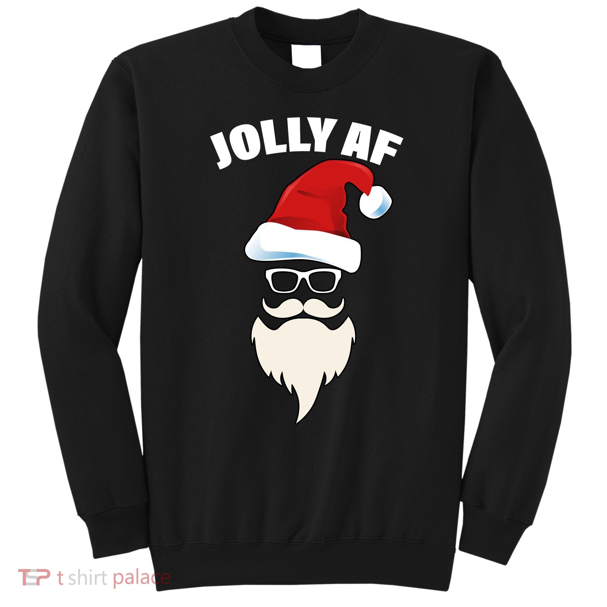 Jolly Af Hipster Santa Sweatshirt