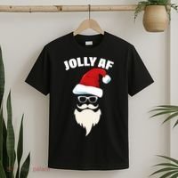 Jolly Af Hipster Santa T-Shirt thumb 2