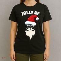 Jolly Af Hipster Santa T-Shirt thumb 4