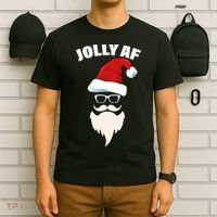 Jolly Af Hipster Santa T-Shirt thumb 6