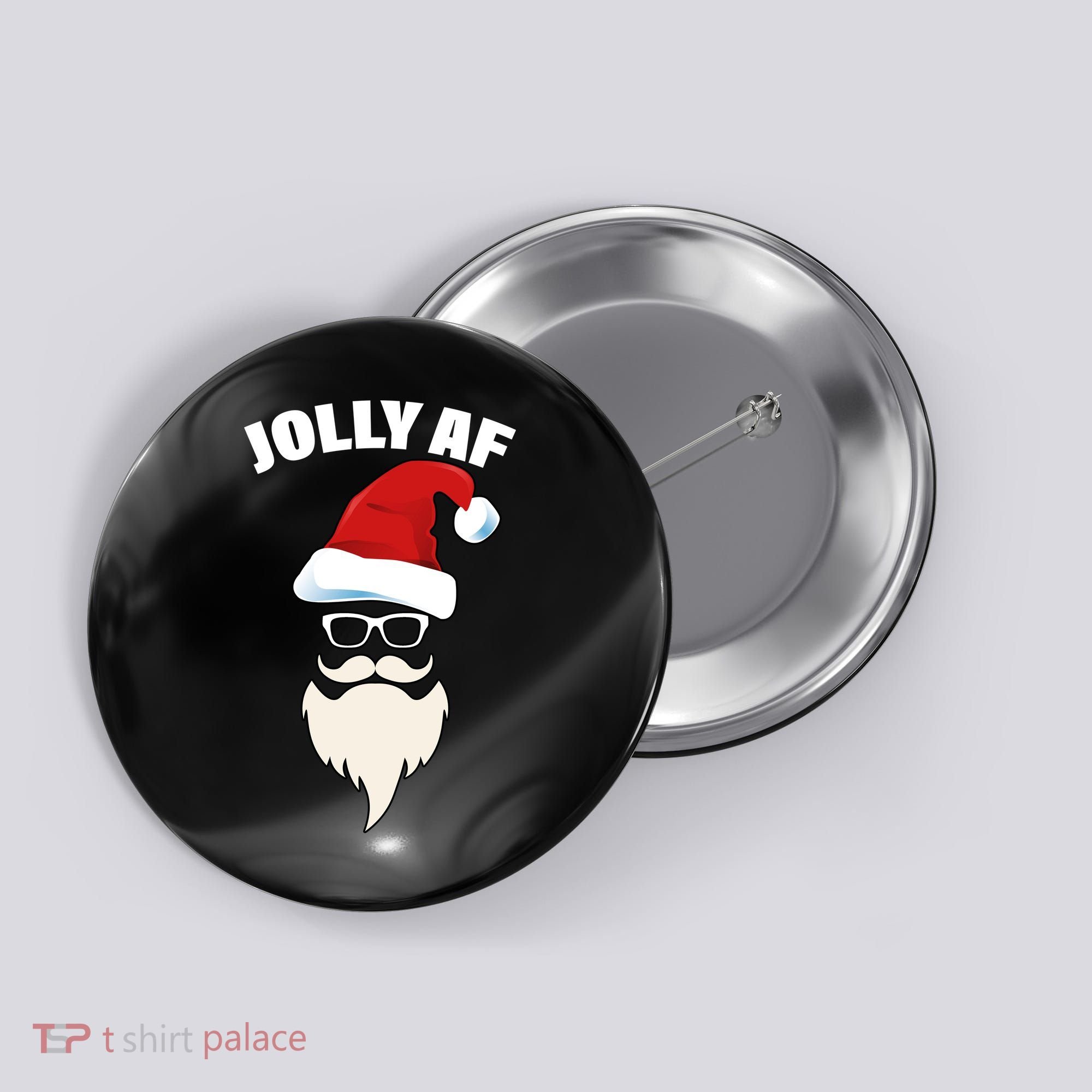 Jolly Af Hipster Santa Button