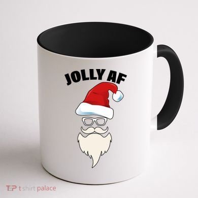 Jolly Af Hipster Santa Coffee Mug back