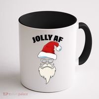 Jolly Af Hipster Santa Coffee Mug thumb 1