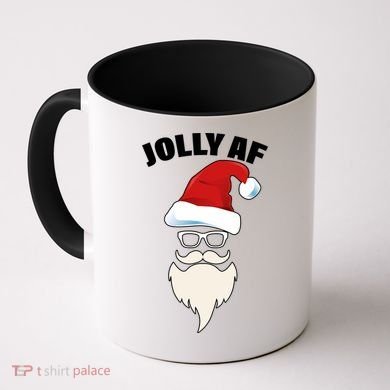 Jolly Af Hipster Santa Coffee Mug