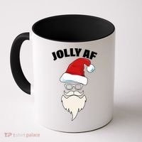 Jolly Af Hipster Santa Coffee Mug thumb 0