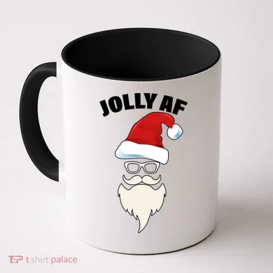 Jolly Af Hipster Santa Coffee Mug